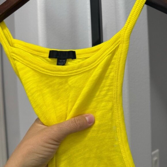 ATM Anthony Thomas Tank Cotton Baby Tee Dress Chartreuse Sz Medium Bright Yellow - Picture 5 of 7